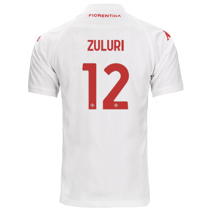 Danxen Mænd Athena Zuluri #12 Hvid Udebane Spillertrøjer 2024/25 Trøje T-Shirt