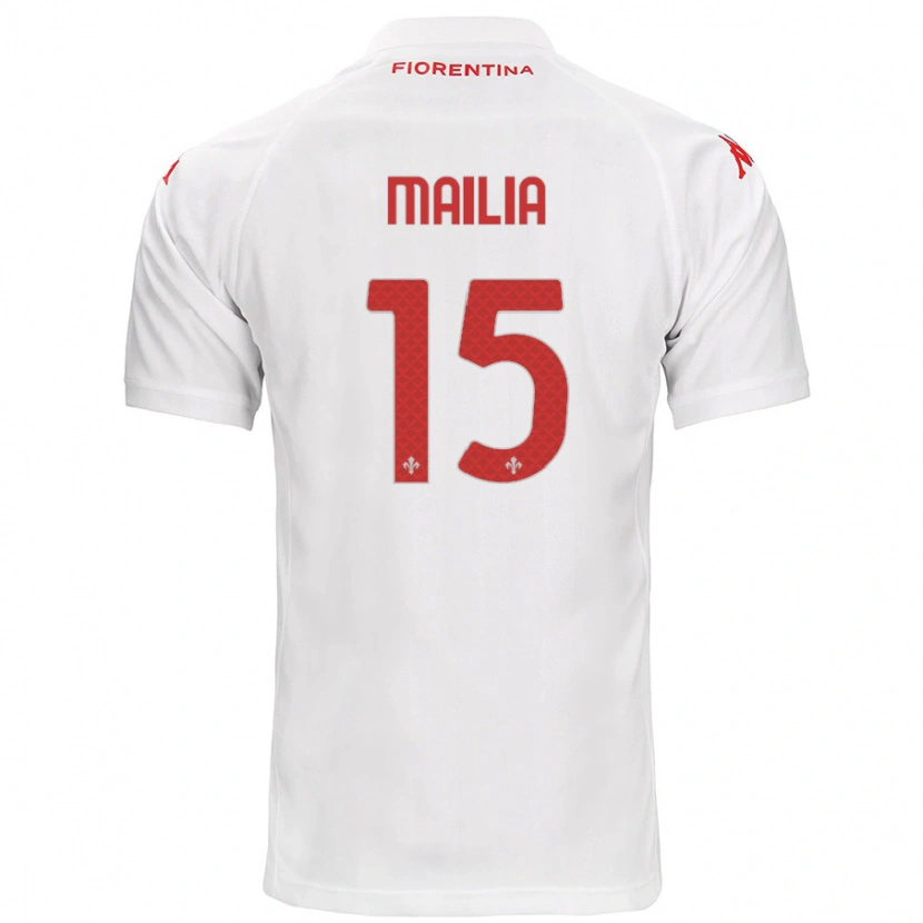 Danxen Mænd Siria Mailia #15 Hvid Udebane Spillertrøjer 2024/25 Trøje T-Shirt