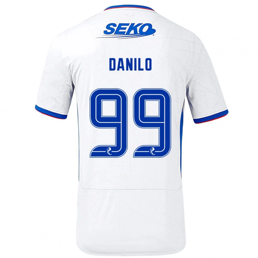 Danxen Mænd Danilo #99 Hvid Blå Udebane Spillertrøjer 2024/25 Trøje T-Shirt
