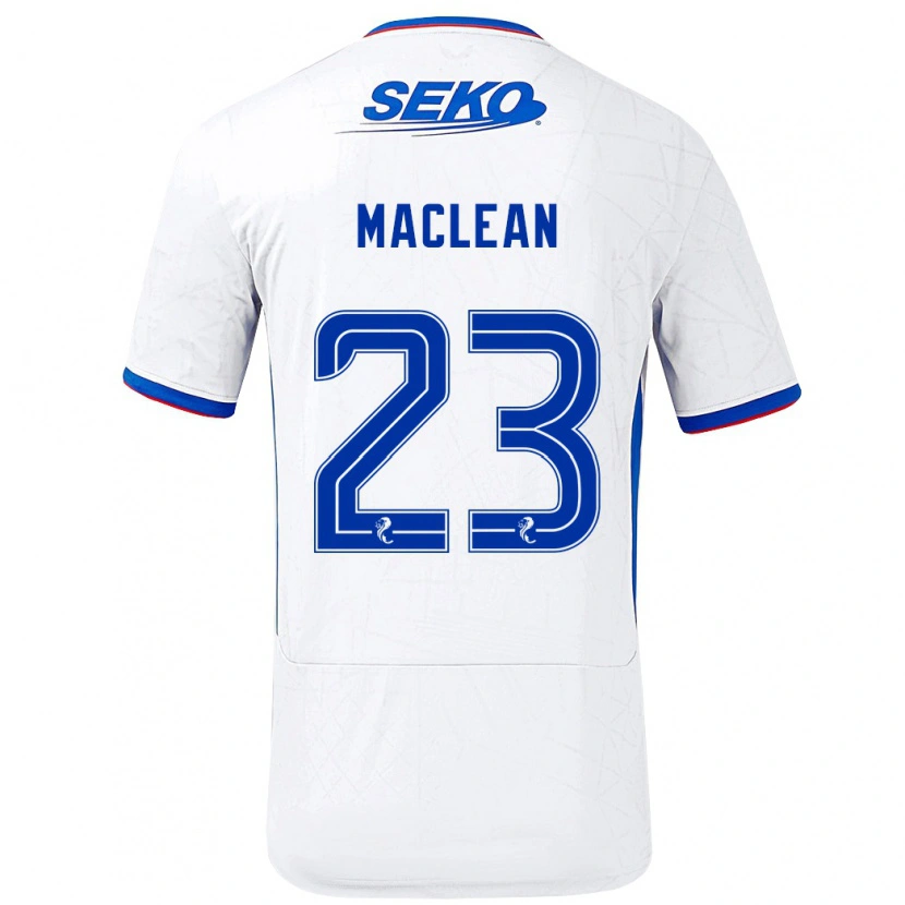 Danxen Mænd Kirsty Maclean #23 Hvid Blå Udebane Spillertrøjer 2024/25 Trøje T-Shirt