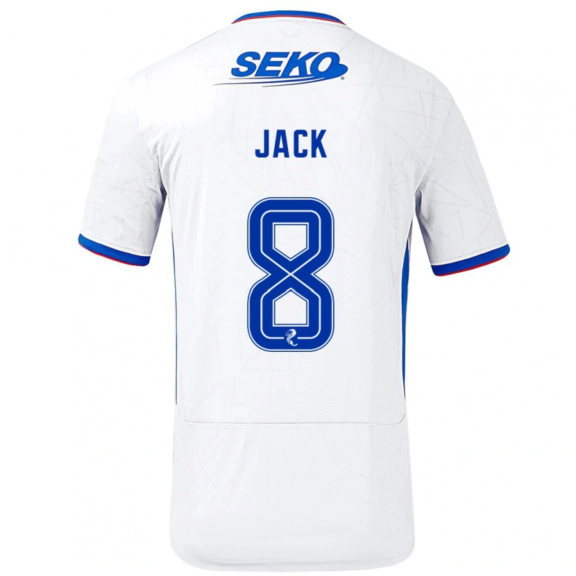 Danxen Mænd Ryan Jack #8 Hvid Blå Udebane Spillertrøjer 2024/25 Trøje T-Shirt
