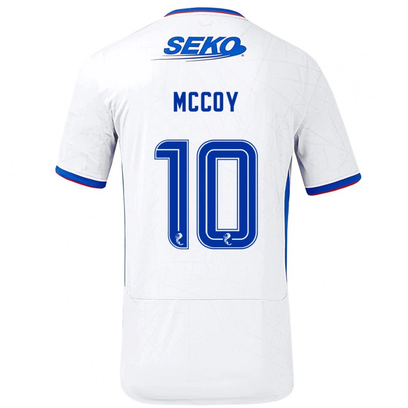 Danxen Mænd Kayla Mccoy #10 Hvid Blå Udebane Spillertrøjer 2024/25 Trøje T-Shirt