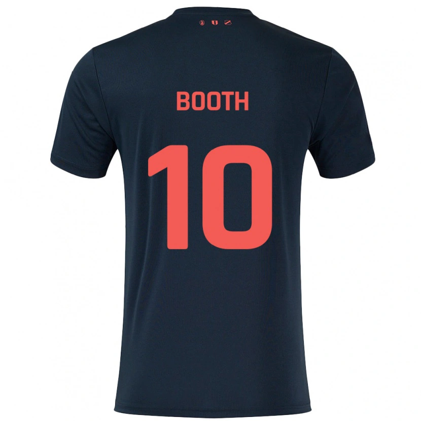Danxen Mænd Taylor Booth #10 Sort Rød Udebane Spillertrøjer 2024/25 Trøje T-Shirt