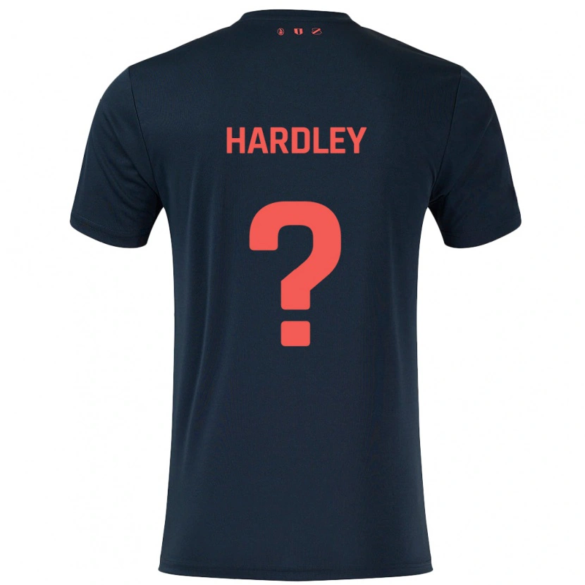 Danxen Mænd Björn Hardley #0 Sort Rød Udebane Spillertrøjer 2024/25 Trøje T-Shirt
