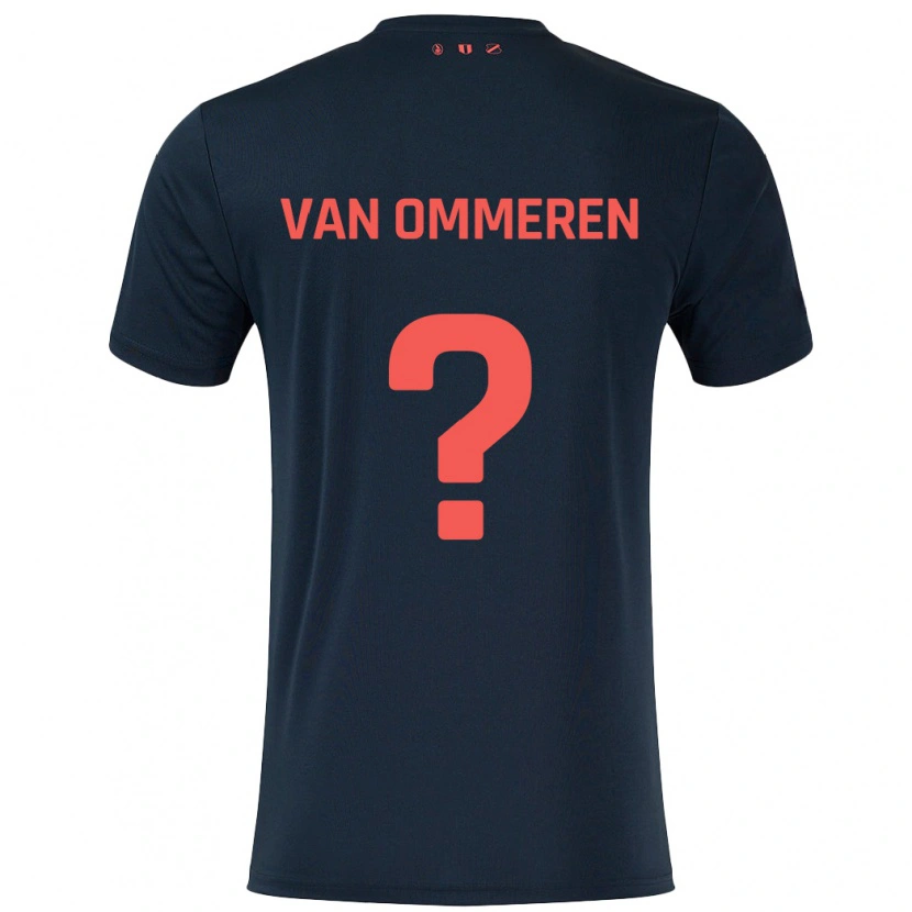 Danxen Mænd Jaygo Van Ommeren #0 Sort Rød Udebane Spillertrøjer 2024/25 Trøje T-Shirt