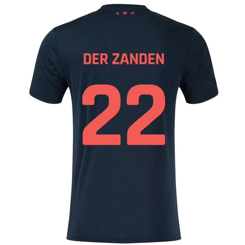 Danxen Mænd Iise Van Der Zanden #22 Sort Rød Udebane Spillertrøjer 2024/25 Trøje T-Shirt