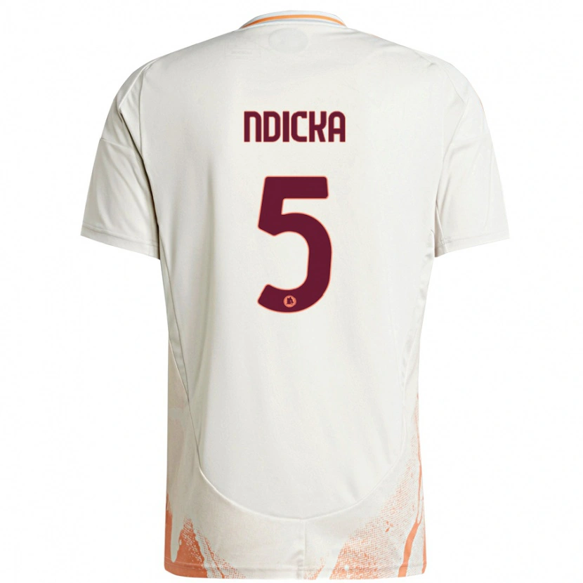 Danxen Mænd Evan Ndicka #5 Creme Hvid Orange Udebane Spillertrøjer 2024/25 Trøje T-Shirt