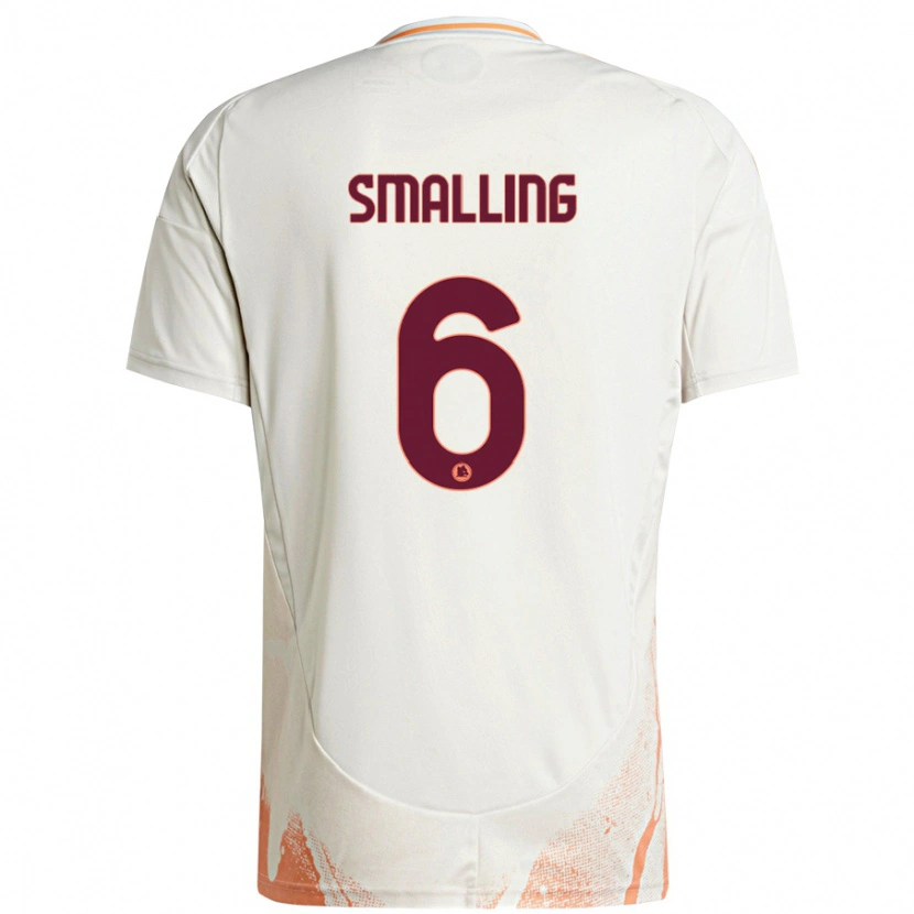 Danxen Mænd Chris Smalling #6 Creme Hvid Orange Udebane Spillertrøjer 2024/25 Trøje T-Shirt
