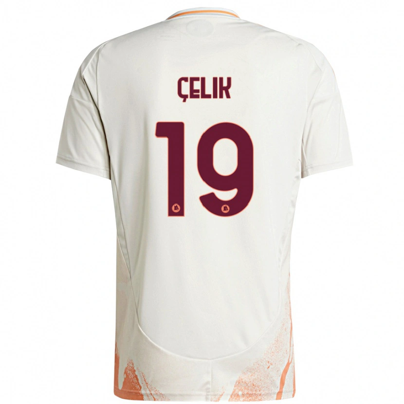Danxen Mænd Zeki Çelik #19 Creme Hvid Orange Udebane Spillertrøjer 2024/25 Trøje T-Shirt