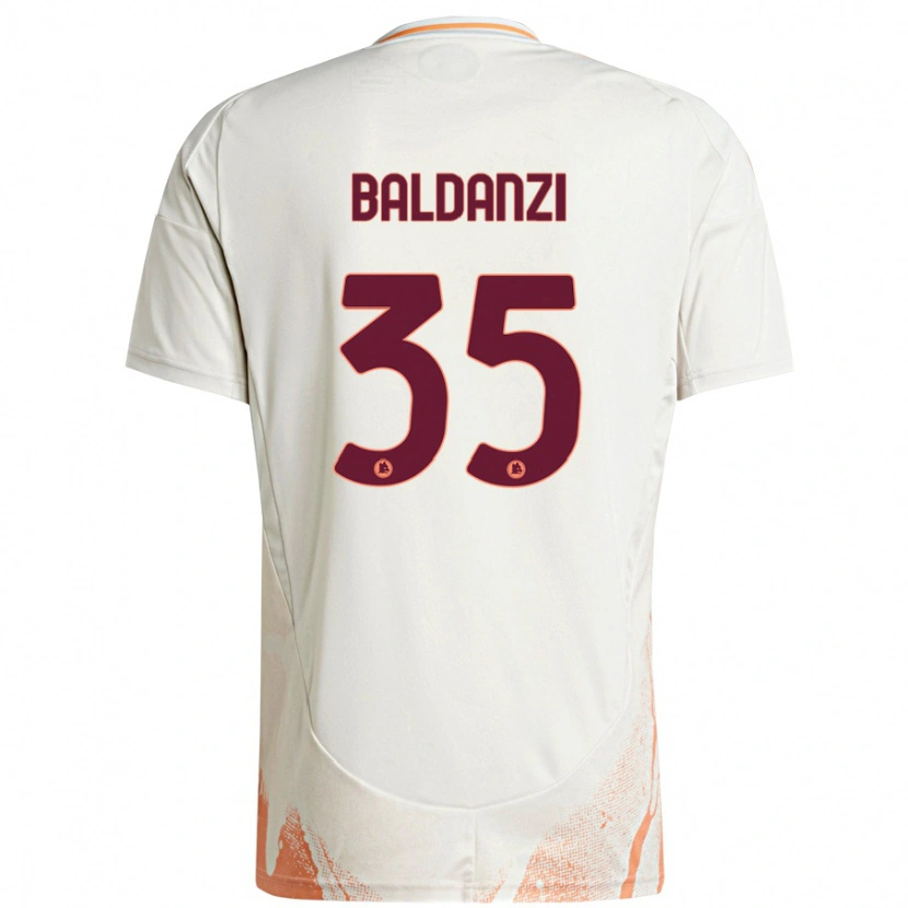 Danxen Mænd Tommaso Baldanzi #35 Creme Hvid Orange Udebane Spillertrøjer 2024/25 Trøje T-Shirt