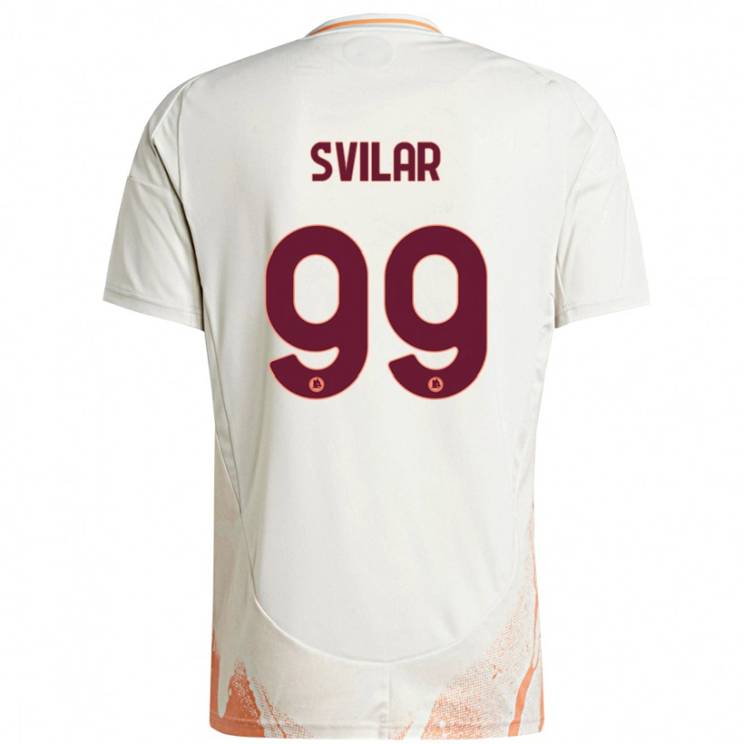 Danxen Mænd Mile Svilar #99 Creme Hvid Orange Udebane Spillertrøjer 2024/25 Trøje T-Shirt