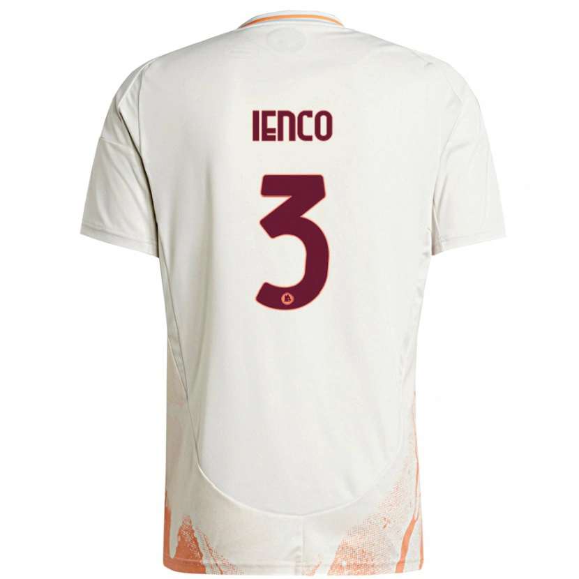 Danxen Mænd Simone Ienco #3 Creme Hvid Orange Udebane Spillertrøjer 2024/25 Trøje T-Shirt