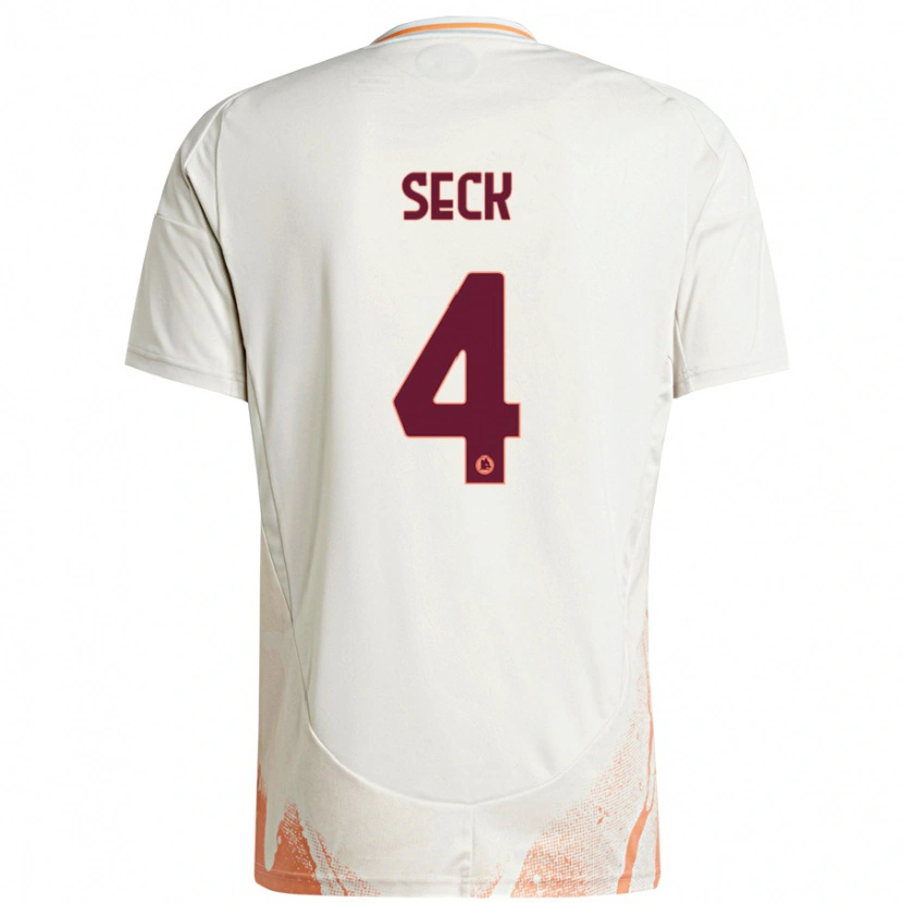 Danxen Mænd Mohamed Seck #4 Creme Hvid Orange Udebane Spillertrøjer 2024/25 Trøje T-Shirt