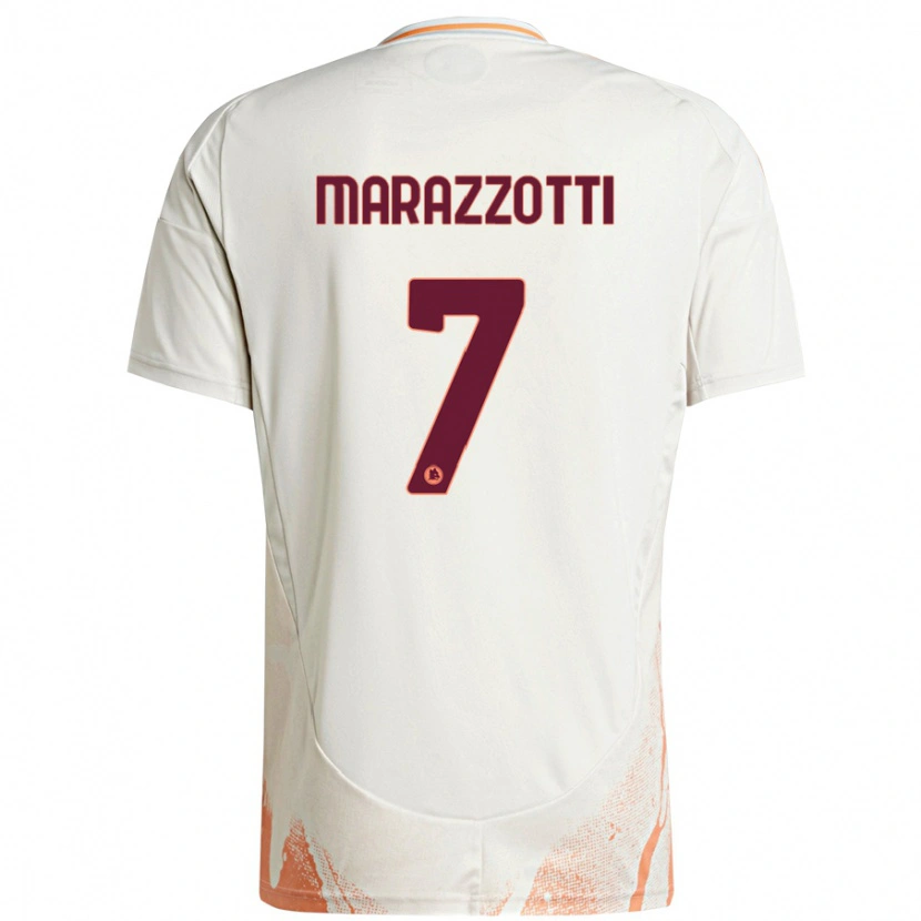Danxen Mænd Fabrizio Marazzotti #7 Creme Hvid Orange Udebane Spillertrøjer 2024/25 Trøje T-Shirt