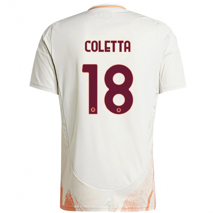 Danxen Mænd Federico Coletta #18 Creme Hvid Orange Udebane Spillertrøjer 2024/25 Trøje T-Shirt