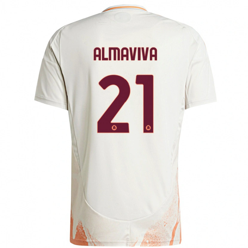 Danxen Mænd Mattia Almaviva #21 Creme Hvid Orange Udebane Spillertrøjer 2024/25 Trøje T-Shirt