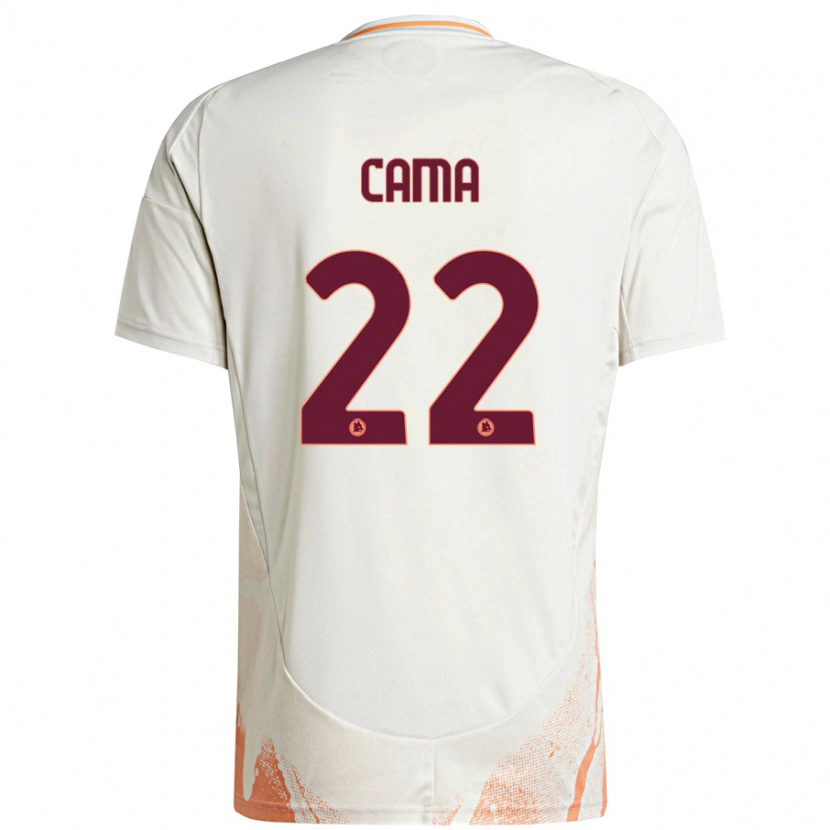 Danxen Mænd Cristian Cama #22 Creme Hvid Orange Udebane Spillertrøjer 2024/25 Trøje T-Shirt
