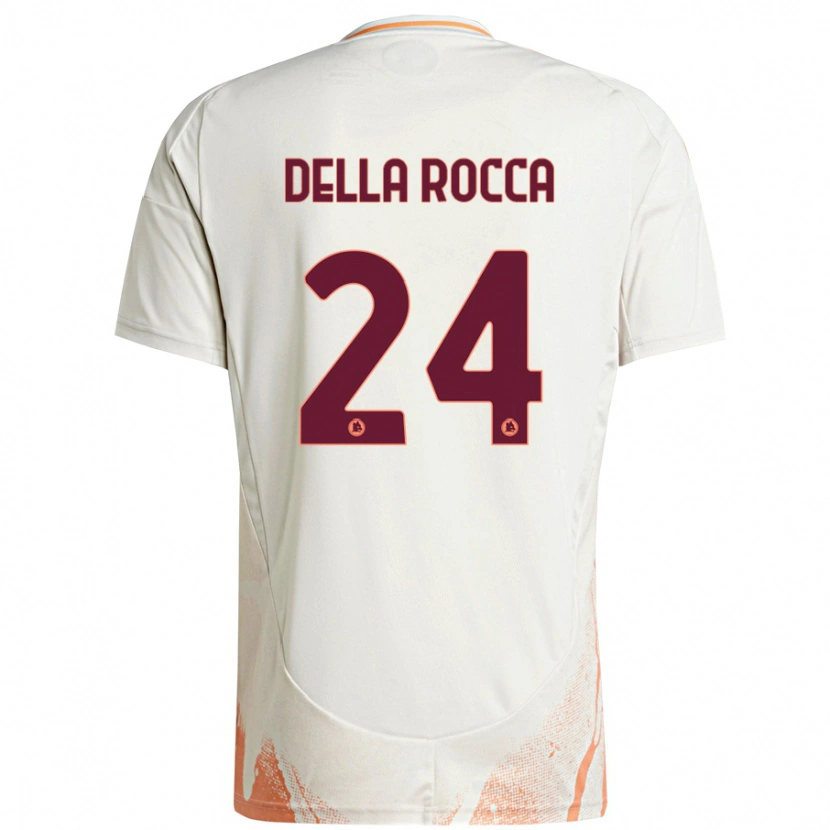 Danxen Mænd Mattia Della Rocca #24 Creme Hvid Orange Udebane Spillertrøjer 2024/25 Trøje T-Shirt