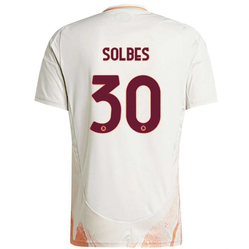 Danxen Mænd Ricardo Solbes #30 Creme Hvid Orange Udebane Spillertrøjer 2024/25 Trøje T-Shirt