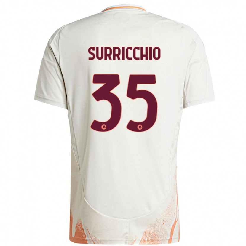 Danxen Mænd Jacopo Surricchio #35 Creme Hvid Orange Udebane Spillertrøjer 2024/25 Trøje T-Shirt