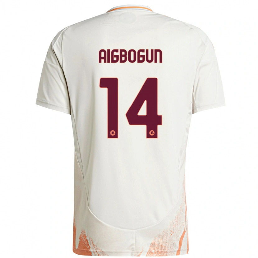Danxen Mænd Eseosa Aigbogun #14 Creme Hvid Orange Udebane Spillertrøjer 2024/25 Trøje T-Shirt