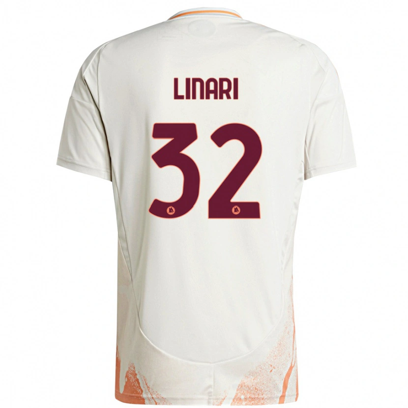 Danxen Mænd Elena Linari #32 Creme Hvid Orange Udebane Spillertrøjer 2024/25 Trøje T-Shirt