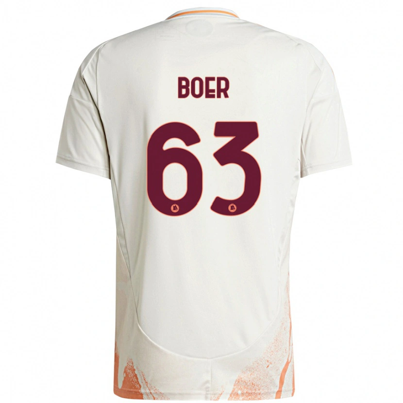 Danxen Mænd Pietro Boer #63 Creme Hvid Orange Udebane Spillertrøjer 2024/25 Trøje T-Shirt