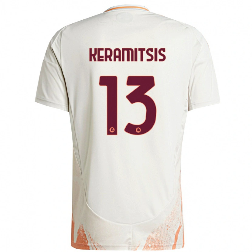 Danxen Mænd Dimitrios Keramitsis #13 Creme Hvid Orange Udebane Spillertrøjer 2024/25 Trøje T-Shirt