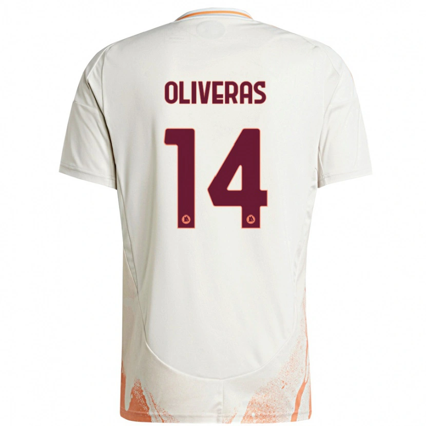 Danxen Mænd Jan Oliveras #14 Creme Hvid Orange Udebane Spillertrøjer 2024/25 Trøje T-Shirt