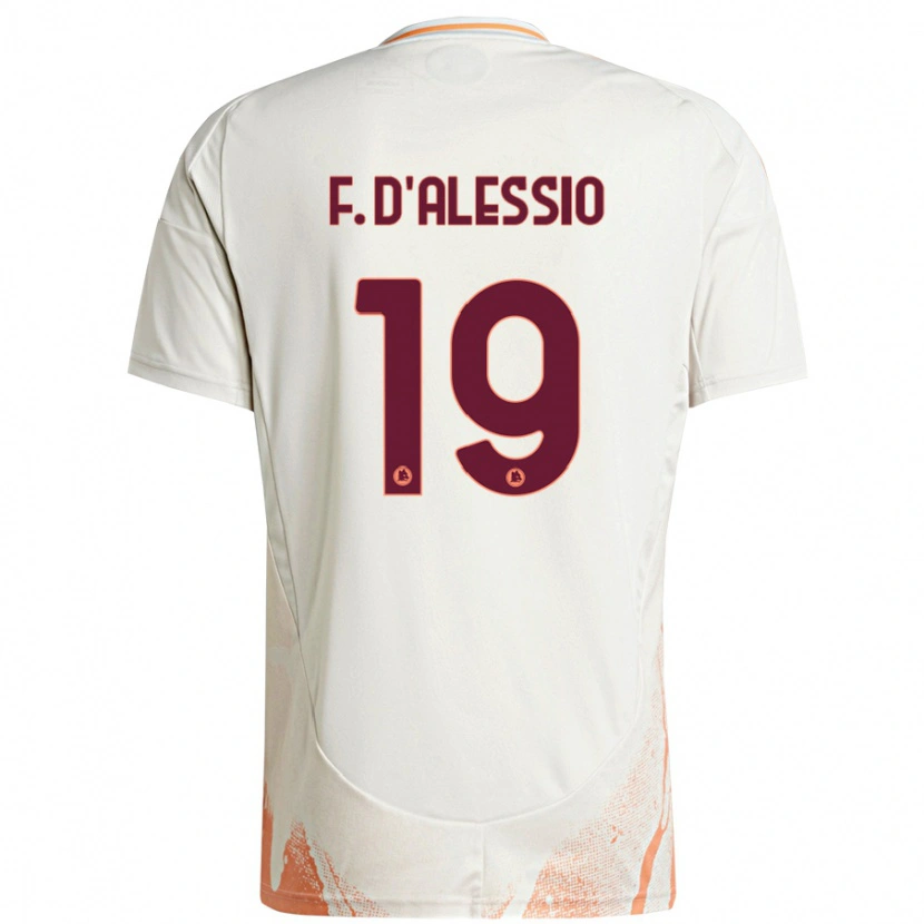 Danxen Mænd Francesco D'alessio #19 Creme Hvid Orange Udebane Spillertrøjer 2024/25 Trøje T-Shirt