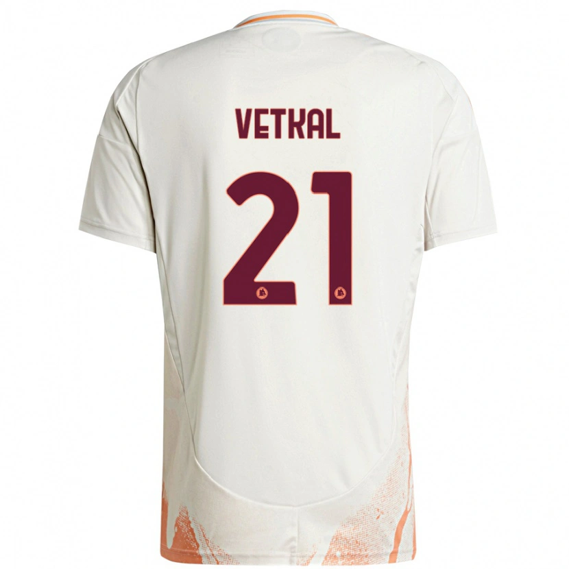 Danxen Mænd Martin Vetkal #21 Creme Hvid Orange Udebane Spillertrøjer 2024/25 Trøje T-Shirt