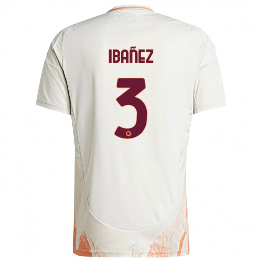 Danxen Mænd Roger Ibanez #3 Creme Hvid Orange Udebane Spillertrøjer 2024/25 Trøje T-Shirt