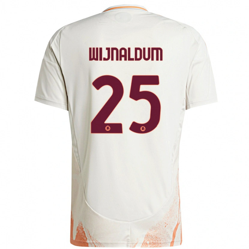Danxen Mænd Georginio Wijnaldum #25 Creme Hvid Orange Udebane Spillertrøjer 2024/25 Trøje T-Shirt