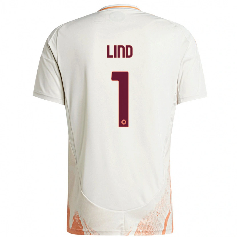 Danxen Mænd Emma Lind #1 Creme Hvid Orange Udebane Spillertrøjer 2024/25 Trøje T-Shirt