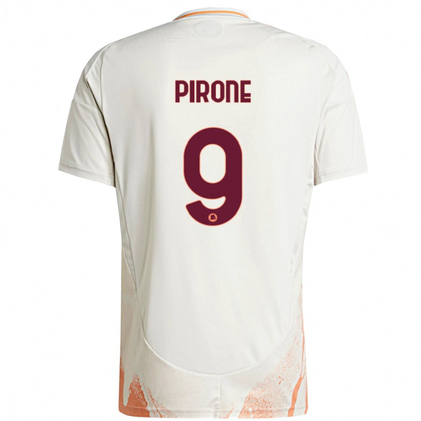 Danxen Mænd Valeria Pirone #9 Creme Hvid Orange Udebane Spillertrøjer 2024/25 Trøje T-Shirt