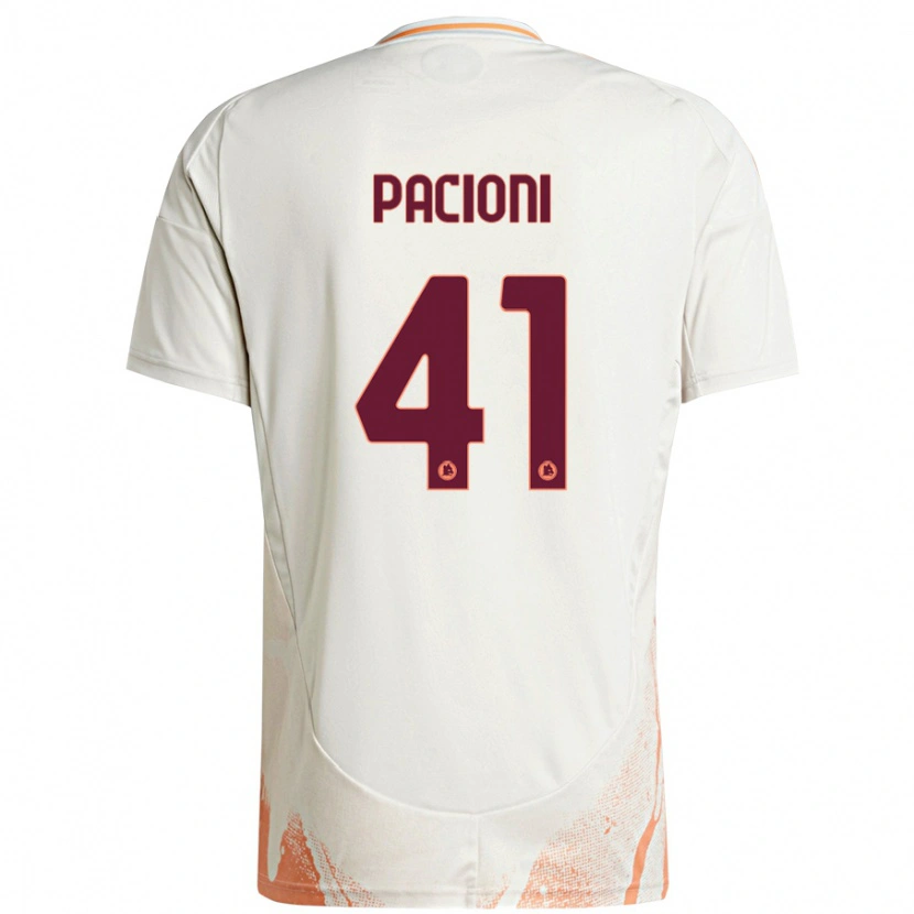 Danxen Mænd Eleonora Pacioni #41 Creme Hvid Orange Udebane Spillertrøjer 2024/25 Trøje T-Shirt