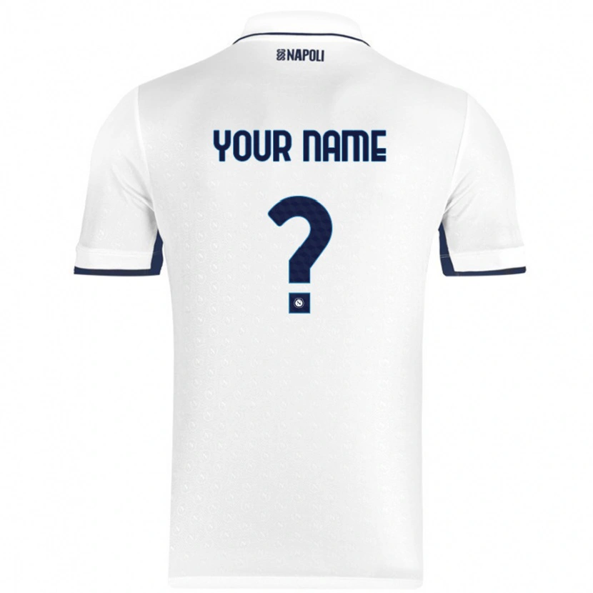 Danxen Mænd Dit Navn #0 Hvid Kongeblå Udebane Spillertrøjer 2024/25 Trøje T-Shirt