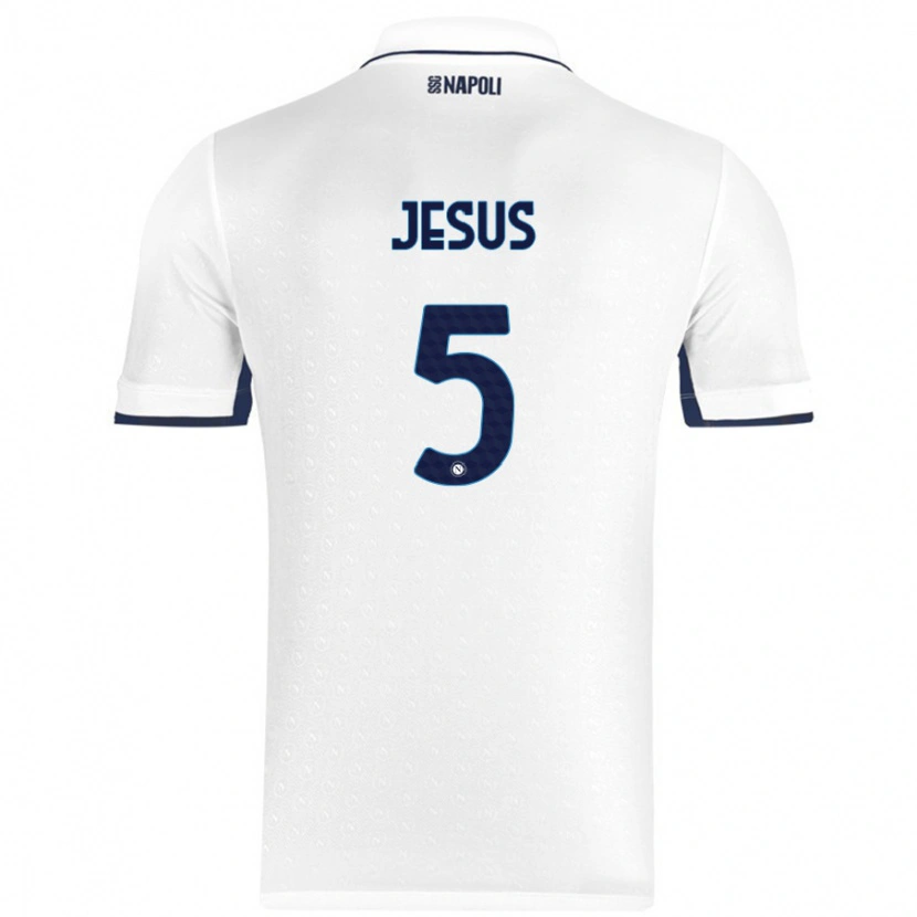 Danxen Mænd Juan Jesus #5 Hvid Kongeblå Udebane Spillertrøjer 2024/25 Trøje T-Shirt