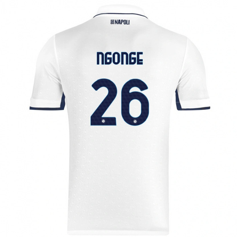 Danxen Mænd Cyril Ngonge #26 Hvid Kongeblå Udebane Spillertrøjer 2024/25 Trøje T-Shirt