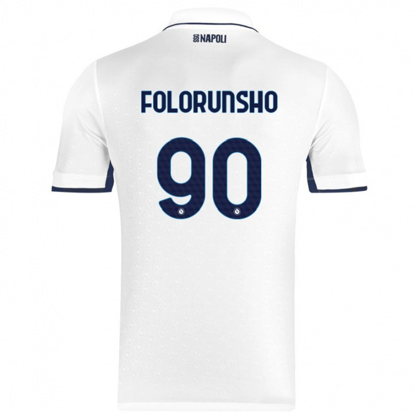 Danxen Mænd Michael Folorunsho #90 Hvid Kongeblå Udebane Spillertrøjer 2024/25 Trøje T-Shirt