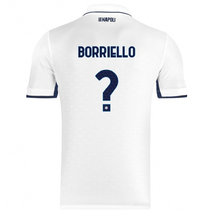 Danxen Mænd Salvatore Borriello #0 Hvid Kongeblå Udebane Spillertrøjer 2024/25 Trøje T-Shirt
