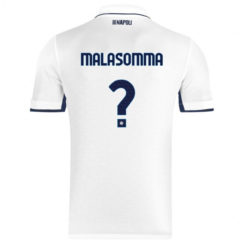 Danxen Mænd Matteo Malasomma #0 Hvid Kongeblå Udebane Spillertrøjer 2024/25 Trøje T-Shirt