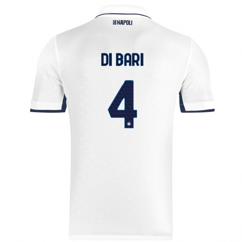 Danxen Mænd Martina Di Bari #4 Hvid Kongeblå Udebane Spillertrøjer 2024/25 Trøje T-Shirt