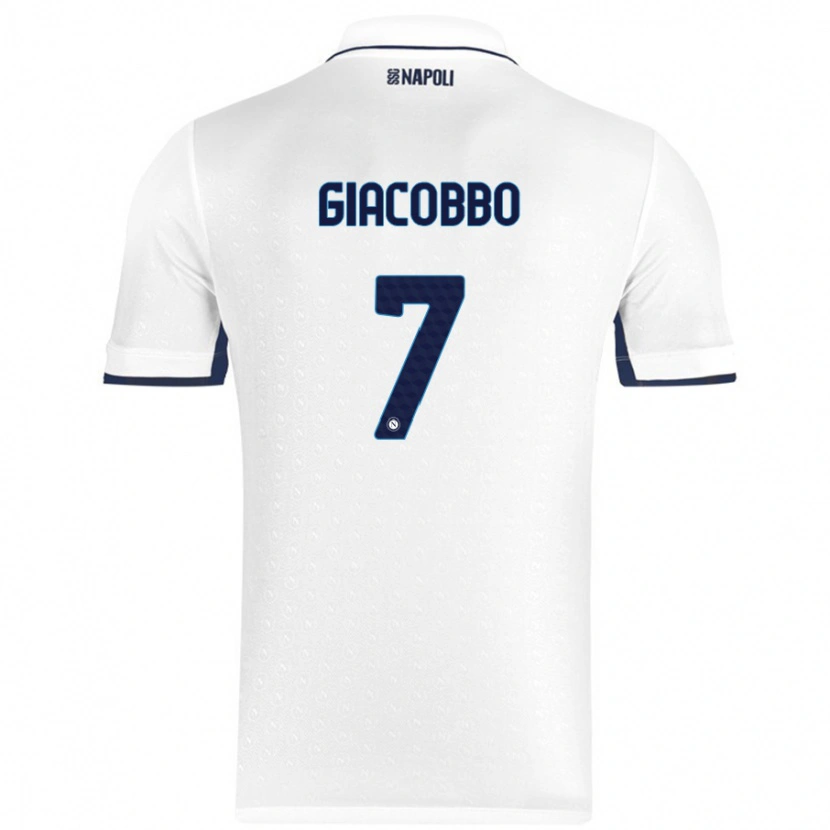 Danxen Mænd Giulia Giacobbo #7 Hvid Kongeblå Udebane Spillertrøjer 2024/25 Trøje T-Shirt