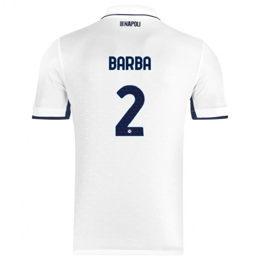 Danxen Mænd Benedetto Barba #2 Hvid Kongeblå Udebane Spillertrøjer 2024/25 Trøje T-Shirt