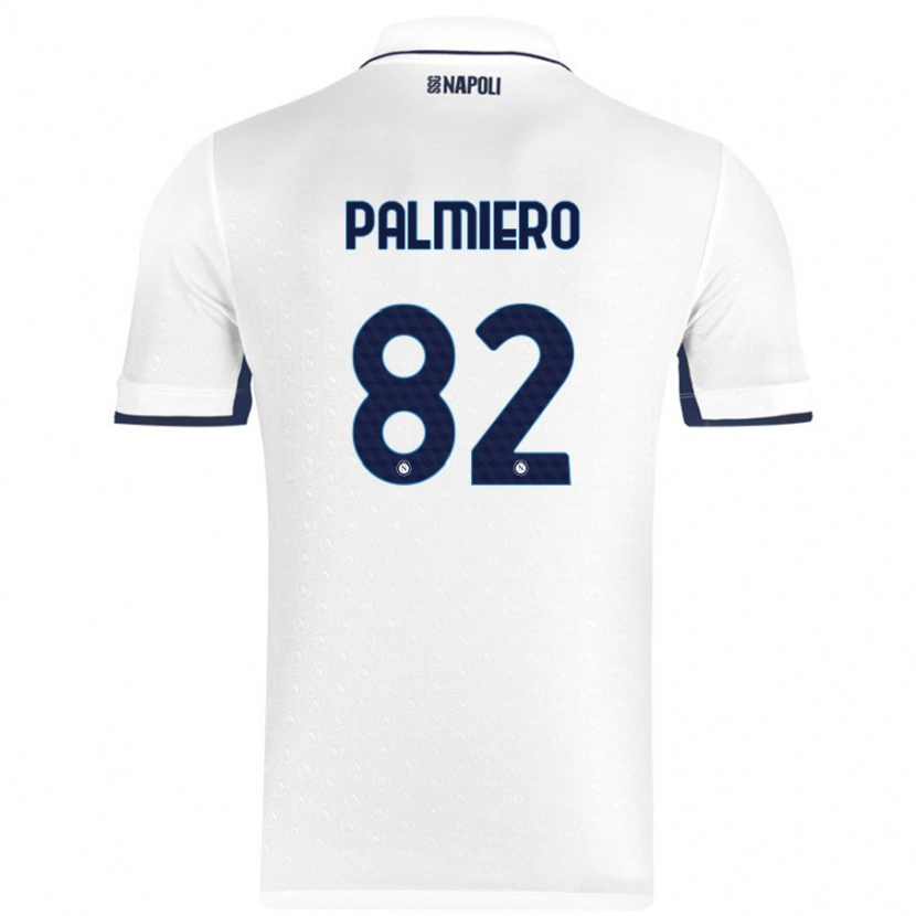 Danxen Mænd Luca Palmiero #82 Hvid Kongeblå Udebane Spillertrøjer 2024/25 Trøje T-Shirt