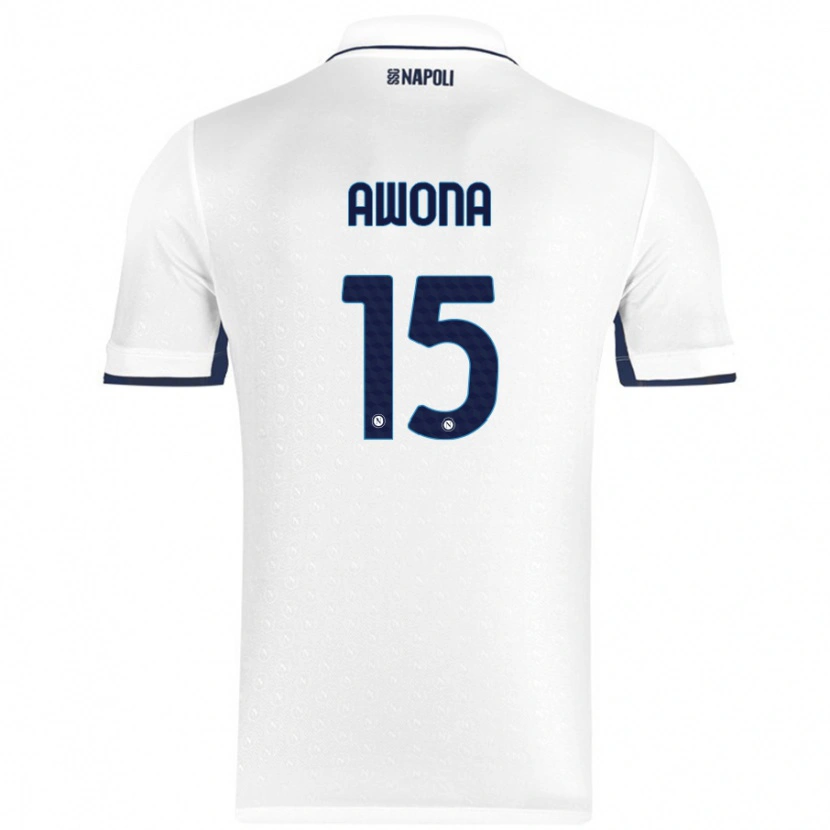 Danxen Mænd Aurelle Awona #15 Hvid Kongeblå Udebane Spillertrøjer 2024/25 Trøje T-Shirt