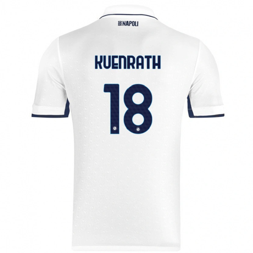 Danxen Mænd Melanie Kuenrath #18 Hvid Kongeblå Udebane Spillertrøjer 2024/25 Trøje T-Shirt
