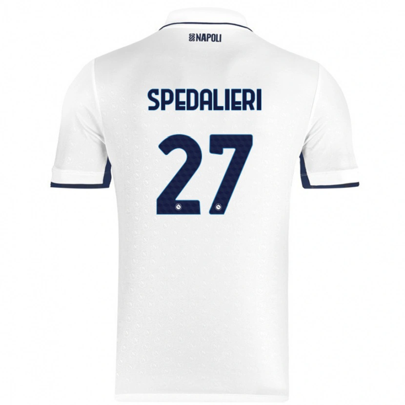 Danxen Mænd Johnatan Andrea Spedalieri #27 Hvid Kongeblå Udebane Spillertrøjer 2024/25 Trøje T-Shirt