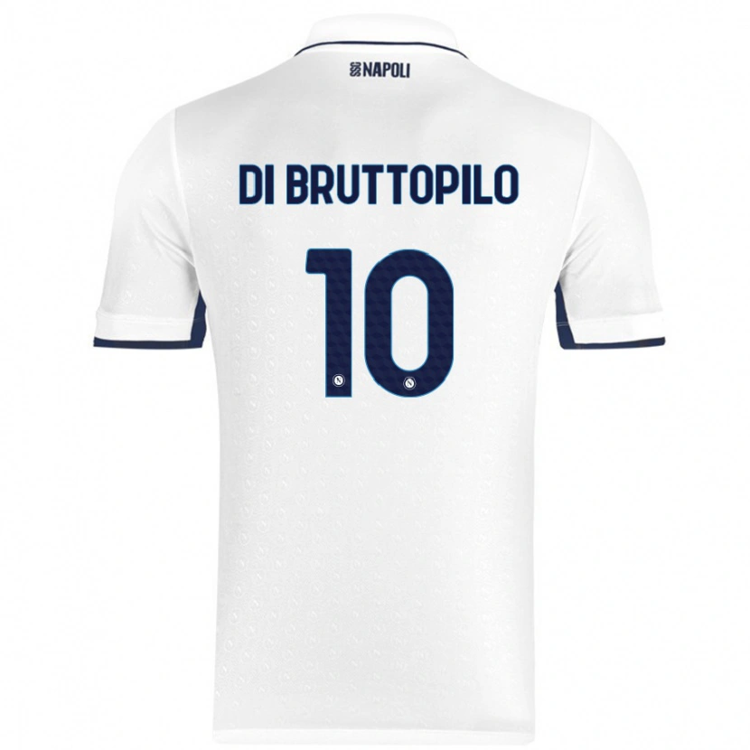 Danxen Mænd Giuseppe Ambrosino Di Bruttopilo #10 Hvid Kongeblå Udebane Spillertrøjer 2024/25 Trøje T-Shirt